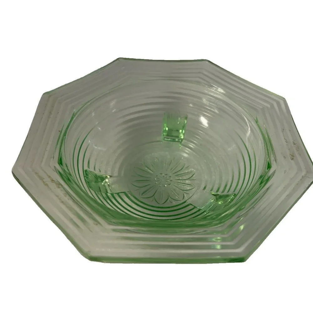 Vintage Uranium Glass Green Depression 7